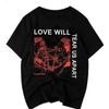 Láska nás roztrhne Unisex Tumblr Móda Grunge Černé Tričko Bokovky Punk Styl Top Letní tričko Móda Krátký rukáv