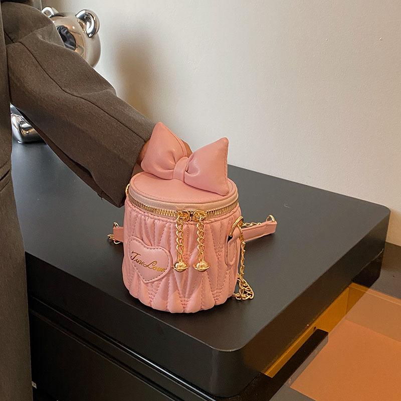 Mini Small Bag Spring 2025 New Mori Soft Girl Bow Foreign Style Small Fragrant Style One Shoulder Crossbody Small Round Bag