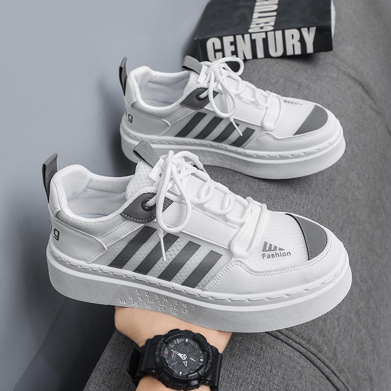 

Весенняя платформа белые туфли мужские и женские тренд завышенные повседневные кеды для пары легкие студенческие спортивные туфли 44