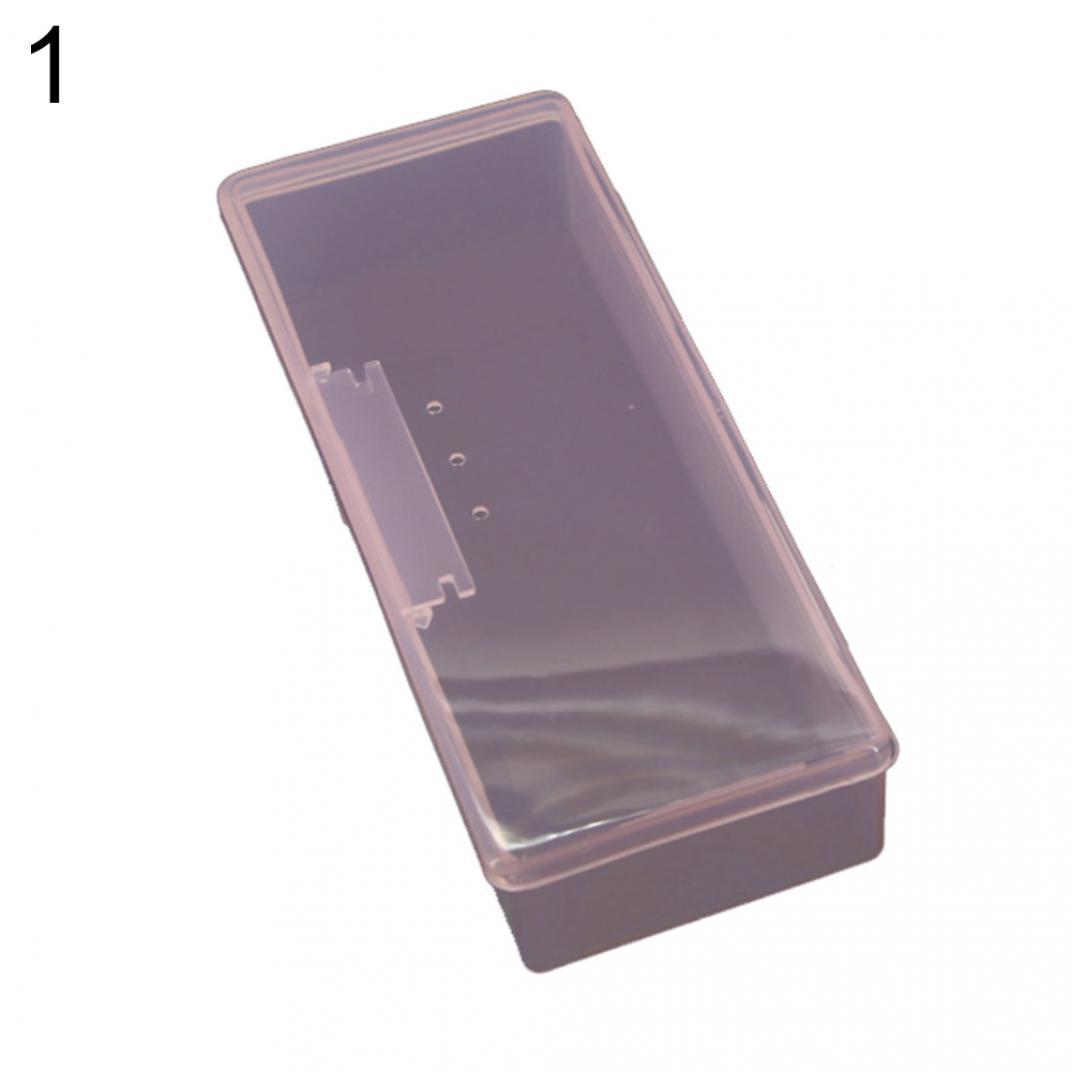 Пластиковый прозрачный набор кистей для ногтей, коробка для хранения, контейнер-органайзер, чехол розовый