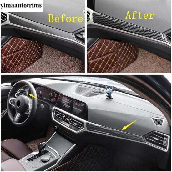 Head Lamp Handle Bowl Dashboard Gear Box Panel Cover Kit Trim ABS Carbon Fiber Look Accessories For BMW 3 Series G20  - 2024