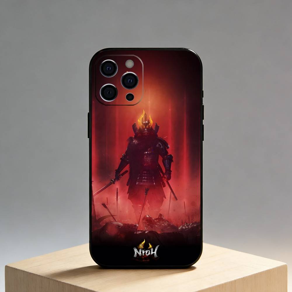 Game N-Nioh Pritend Phone Case For iPhone17,16,15,14,13,12 Plus,Max Soft Silicone Black Cover