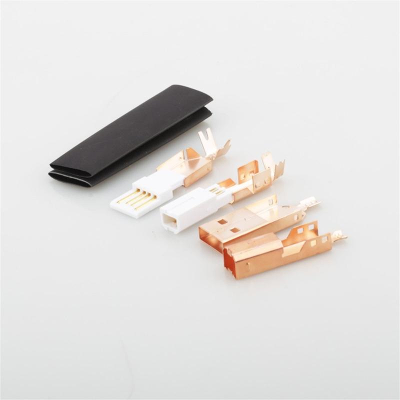 1Set Rose Gold USB A and B Jacks Connectors Supporting USB2.0 480Mbps Transfer for High Fidelities Sound Applications