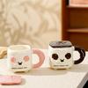 Funny Cute Puppy Ceramic Cup Girls Milk Breakfast Cup Couple Mug with Lid Creative Cup Souvenir Gift