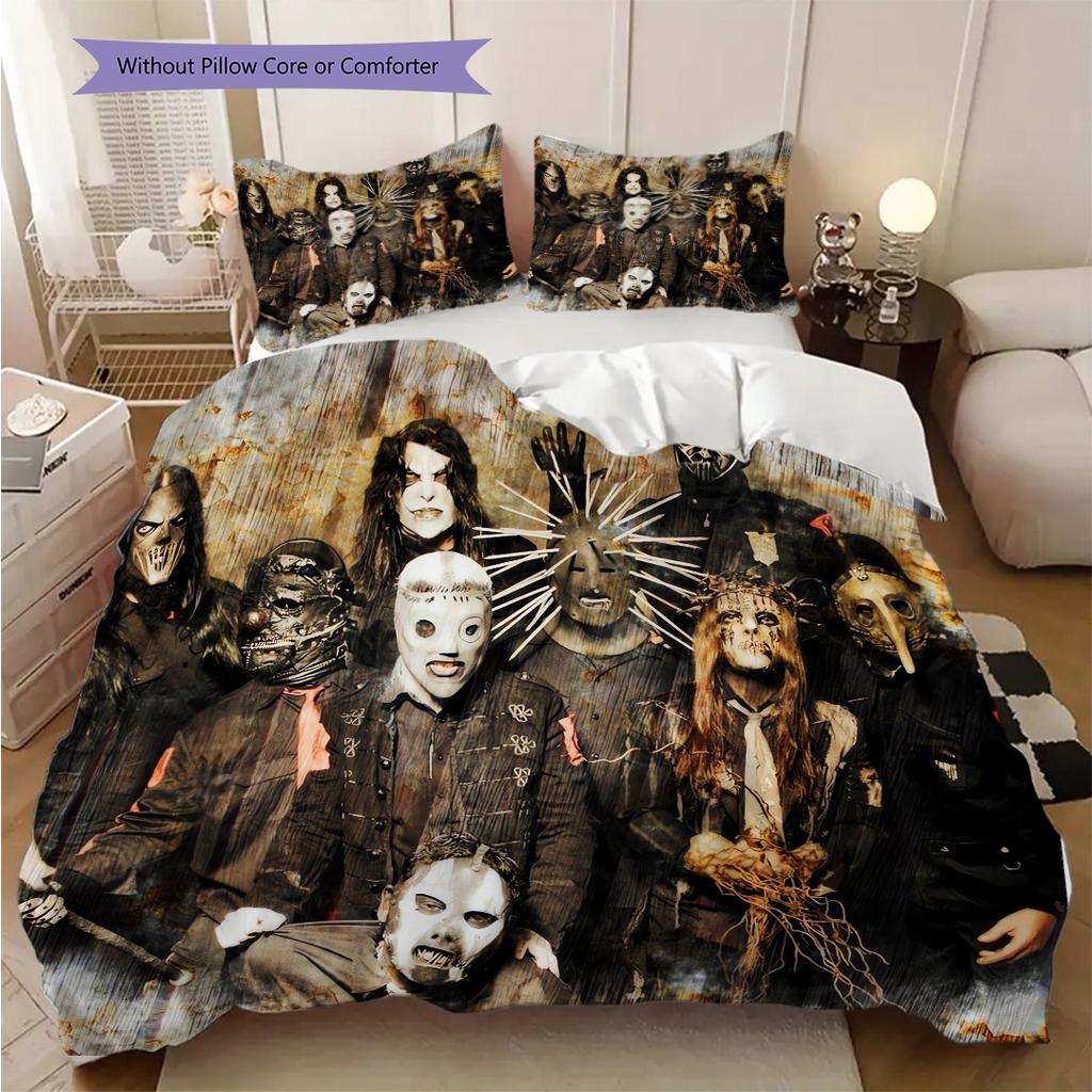 Metal Bands Dark Artistry Bedding (1 * duvet cover + 2 * pillowcase, without core) 2D Flat Bedding set Duvet cover and pillowcase Soft and comfortable
