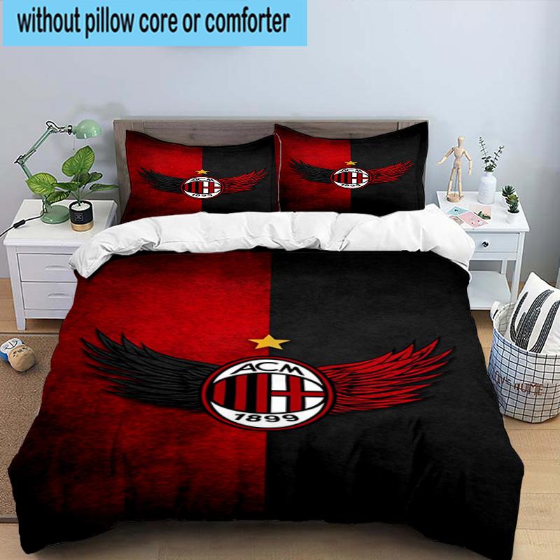 3PCS Ac Football Club 3pcs Bedding,Including 3PCS Duvet Cover And 2pcs Pillowcases Perfect for Christmas,Ideal for Bedroom, Dormitory