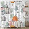 Fall Pumpkin Shower Curtain Autumn Thanksgiving Harvest Autumnal Crop Rustic Farmhouse Fabric Bathroom Decor Set with Hooks,(70"