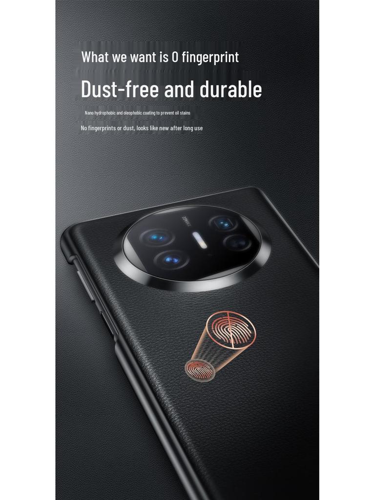 Huawei MateX5 Foldable Leather Skin Case - Fingerprint-Resistant, Solid Color, Full Wrap