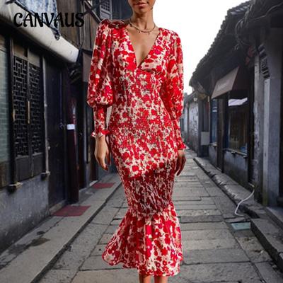 Summer Women's Dress V-neck Fashion Sexy Slim Temperament Dresses