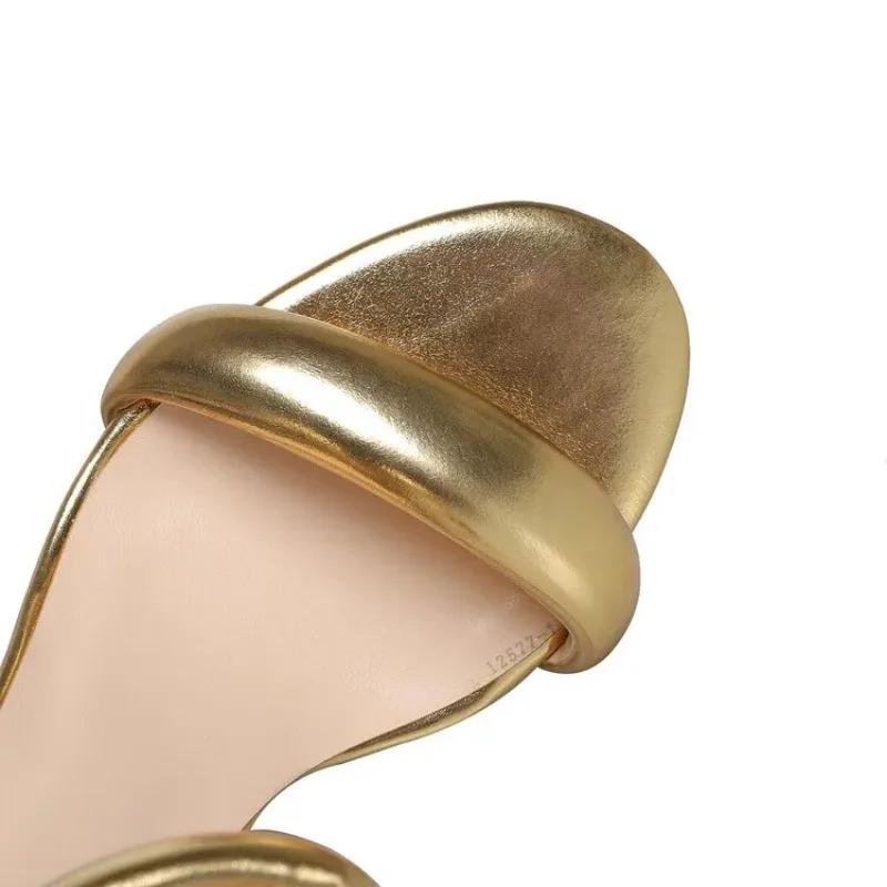Fashion Brand Gold Strange Tiger Teeth Slope Heel Sandals  New Women's Back Zipper Simple Dress Banquet Designer Women Shoes Size 34-44