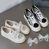 Lace Mesh Hollow Breathable Little White Shoes Women's Summer Pearl Bow Thick Sole Non-slip Biscuit Board Shoes