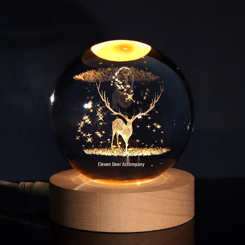 Starry Sky Crystal Ball Night Light - Creative Desktop Ornament Gift