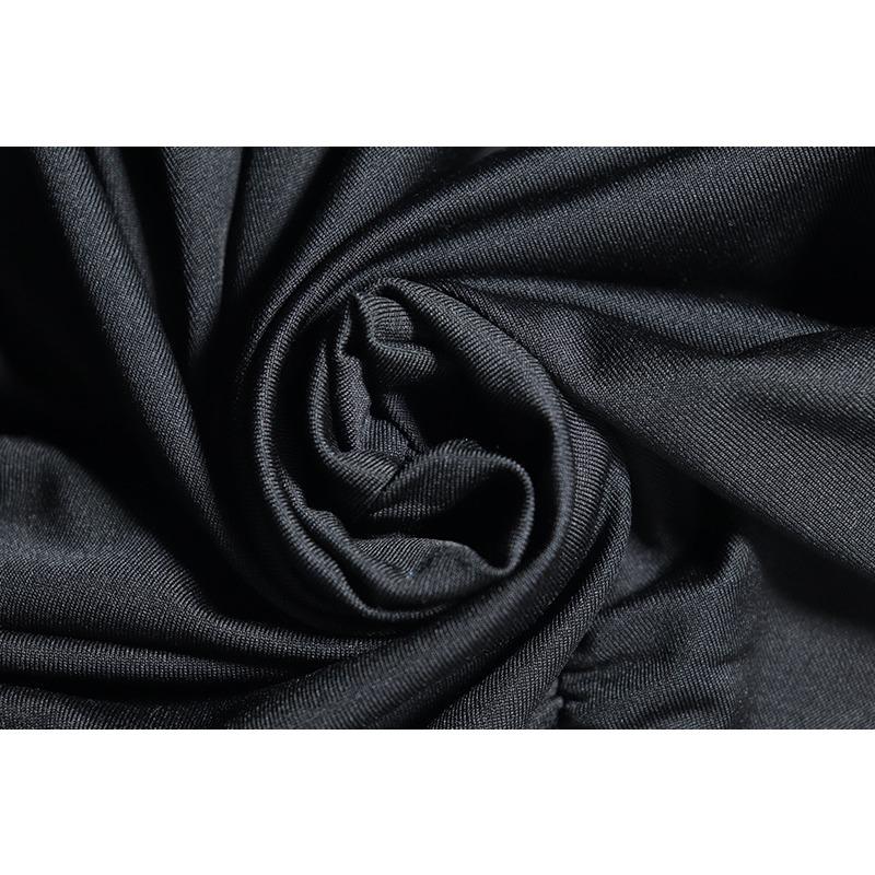 Women's Tight Strap Dress Solid Color Sleeveless Patchwork Mesh Pullover Pleated Backless Street Fishtail Dress