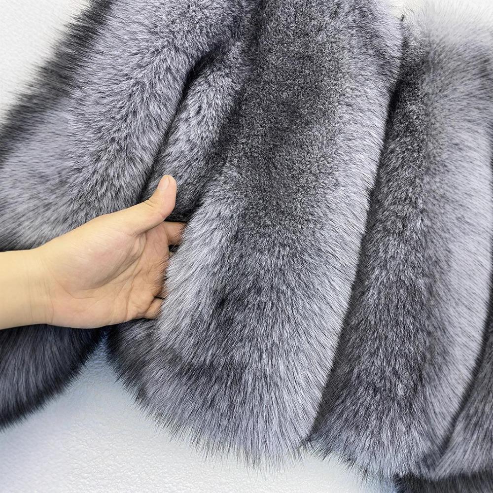 Fur Premium Imitation Fox Fur Environmentally Friendly Fur Coat Autumn and Winter V-neck Simple Women's Fur Coat