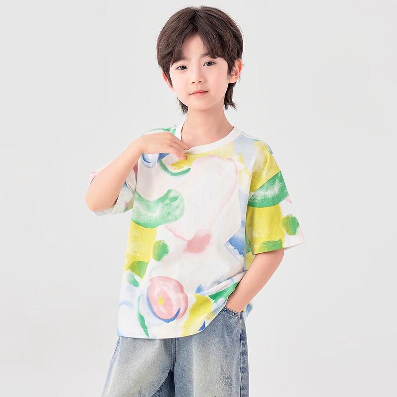 Duoduojia Boys' Summer Cool-Touch Tie-Dye Short Sleeve T-Shirt