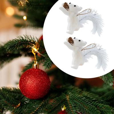 2 Pieces Christmas Hanging Decoration Squirrel Pendant Celebration Ornament Gifts for
