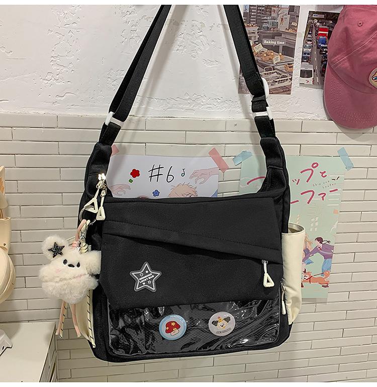 School Bag Large Capacity Ins Wind Tooling Retro Mailman Student Class Shoulder Backpack High Value Trend Messenger Bag