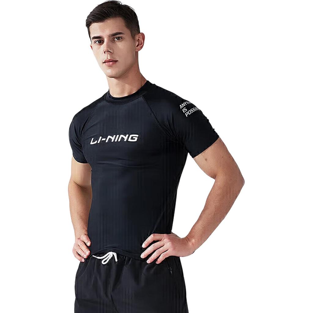 Li Ning Men's Swimwear Men's Black Casual Surf Swimsuit LSLR225-1