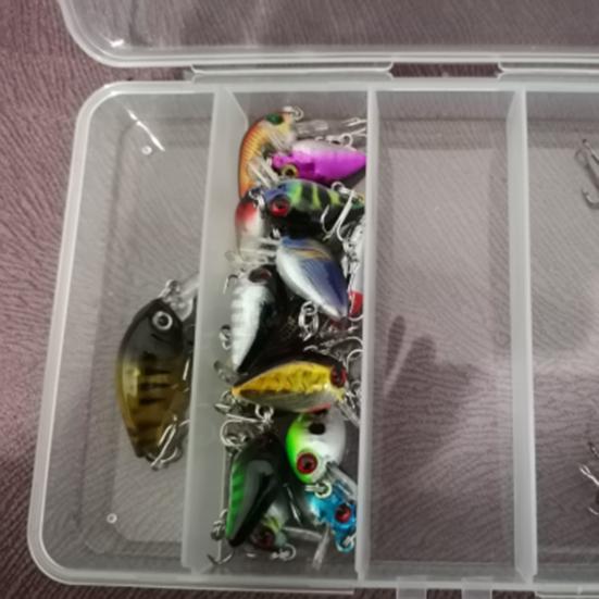 Plastic Fishing Tackle Box Double Buckle Portable Wear Resistant Fishing Lure Box for Angling