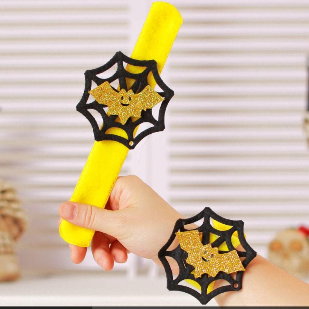 Spider Pop Circle Wristband Pumpkin Hands Clap Circle Funny Halloween Slap Bracelets  Halloween