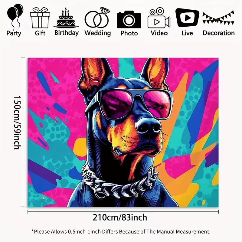 2D Pop Art Dobermann Hintergrund Bunter Spritzer Hintergrund Studio Fotografie Hintergrund
