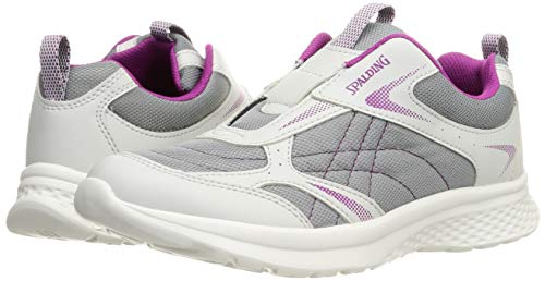 Spalding JIN 3820 Women's Lightweight Water-Repellent Walking Sneakers, Size 24.0 cm, Gray