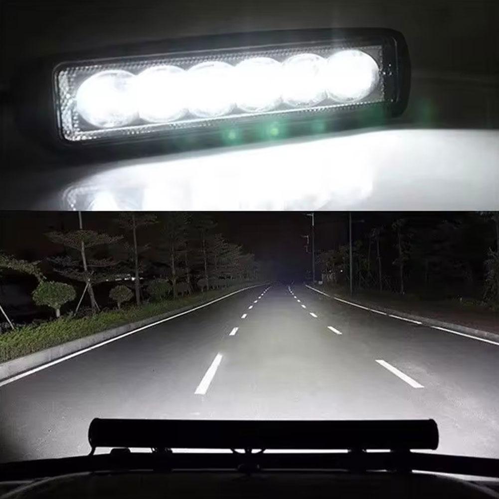 1/42Pcs 12V Car LED Light Bar 18W 6000K Super Bright Car LED Work Light Spot Light White Off Road Head Light Driving Lights