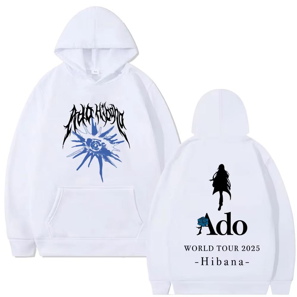 Ado World Tour 2025 Hibana Hoodies Men Women Fashion Japanese Style Streetwear Unisex Casual Vintage Oversized Hooded Sweatshirt
