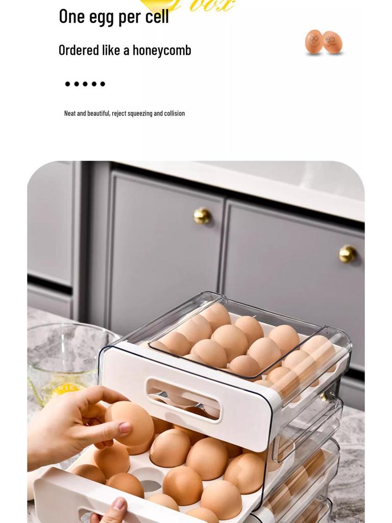 Refrigerator Egg Storage Drawer - Food-Grade Sealed Kitchen Organizer