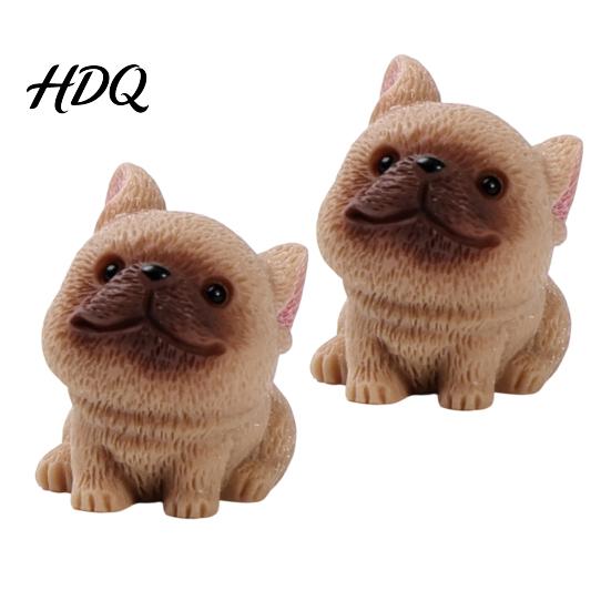 Display Box Collectibles 2Pcs Mini Dog Figurines Cute Resin Puppy Miniature Animal Figures Small Adorable Statue Decorations Ornaments for