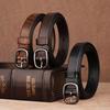 Belt First Layer Cowhide Genuine Leather Tree Paste Leather Pin Buckle Retro Belt Middle-Aged And Young Versatile Belt Men