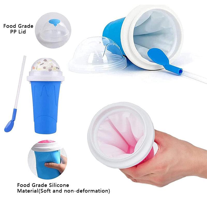 Latest Diy Slushy Maker Cup Quick-frozen Ice Cream Maker Squeeze Silicone Mug Homemade Quick Cooling Milks Makers Magic Slush Cups