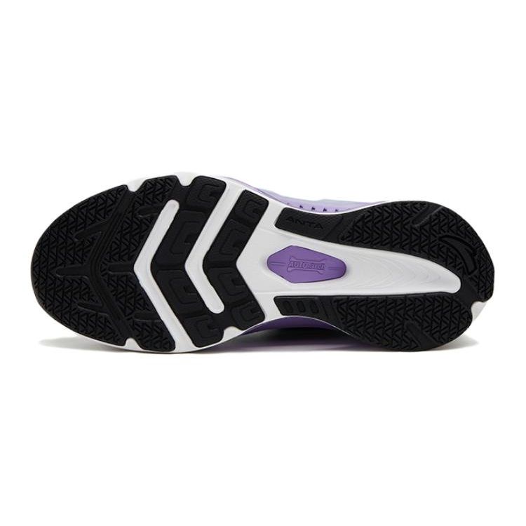 Anta Monthly Slip Resistant Durable Low Top Running Shoes Kids Sneakers White Black Purple 322325518H-5