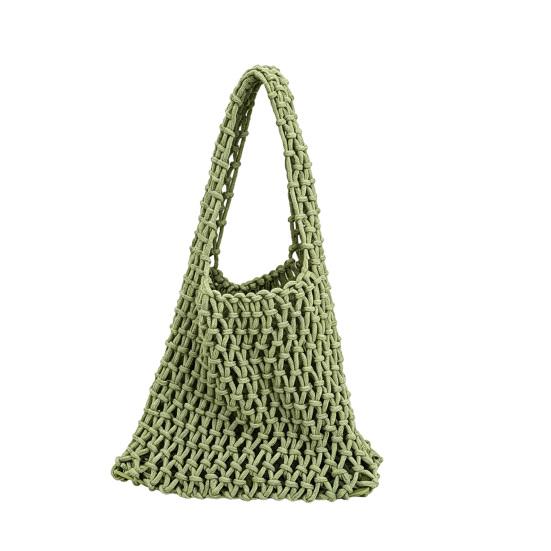 Hand Braided Tote Bag Large Capacity Boho Handbag Women Summer Beach Tote Rope Braided