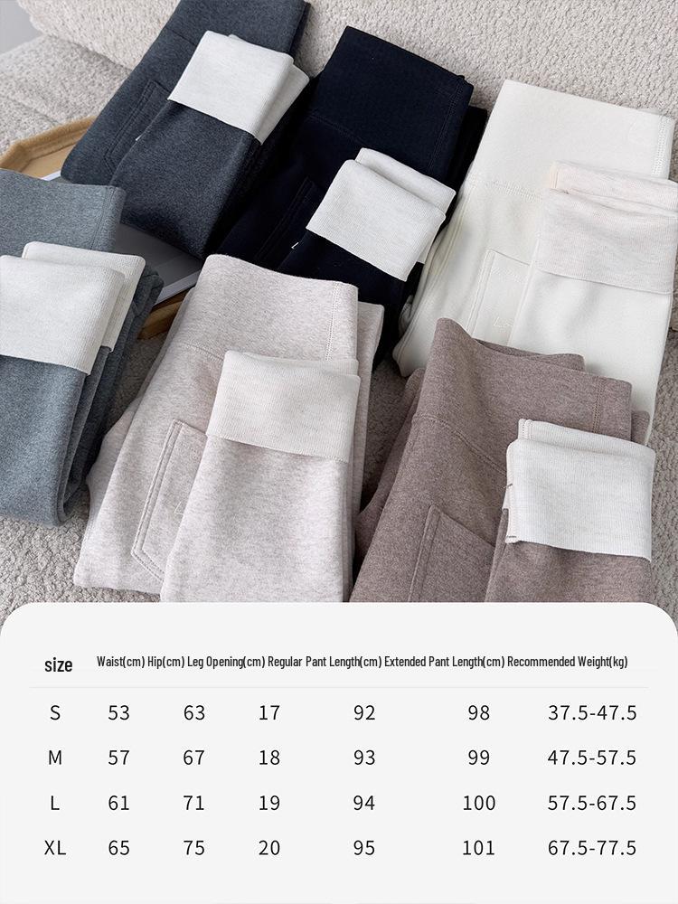 Women's High-Waisted Fleece-Lined Warm Cotton Pants - Slimming Autumn/Winter New Arrivals with Back Pocket