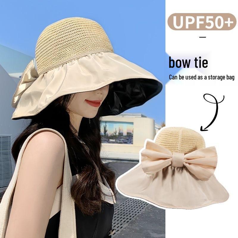 Women's Foldable Wide Brim Sun Hat with UV Protection and Face Covering