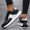 Fashion Thick Sole Running Shoes Women's Breathable PU Leather Casual Sneakers Non-slip Soft Sole Sports Footwear Size 36-43