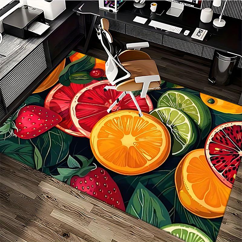 1pc Festive Fruit Slices Chair Mat - Office Desk Pad with Non-Slip Backing, Perfect for Home Decor and Gaming Room, Suitable for All Seasons.P021