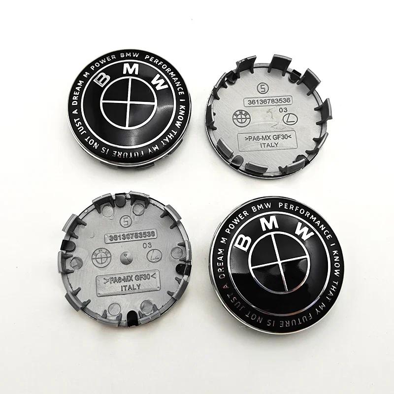 4PCS 56/60/68mm Car Hub Cap Decor Sticker Badge Wheel Center Covers Decal Auto Accessories For BMW M E36 E46 E60 E90 F10 E36 G20