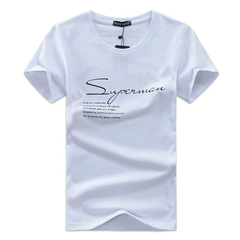 IELGY Черная свободная повседневная хлопковая мужская футболка с коротким рукавом дышащая спортивная футболка с принтом S белый 1374₽