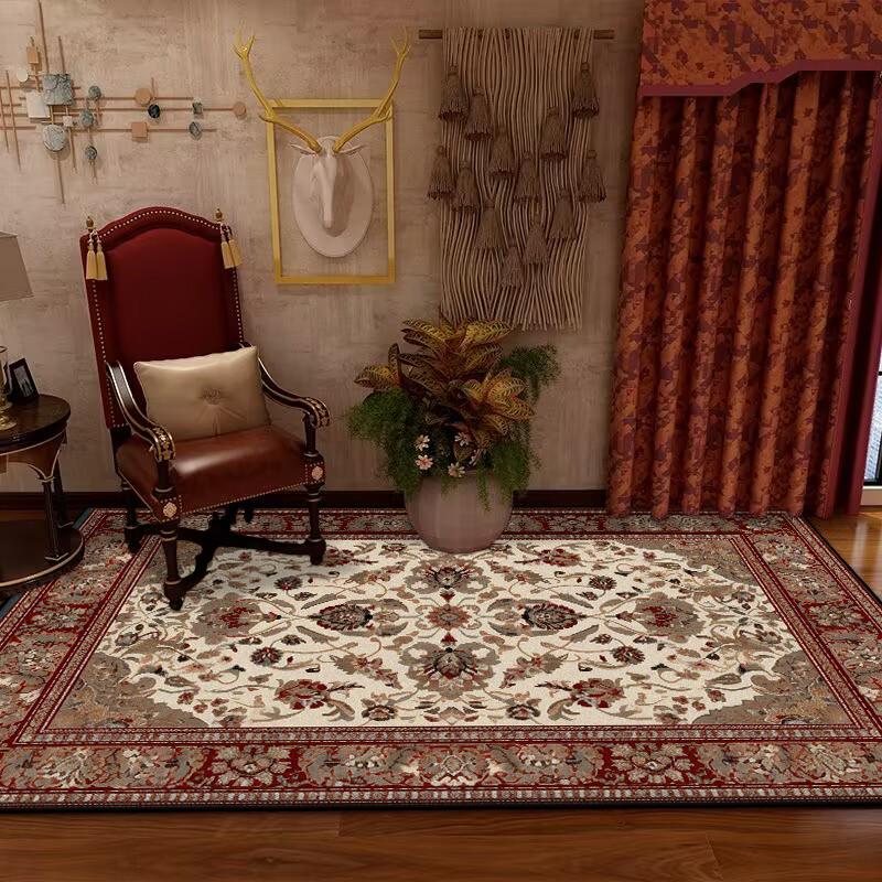 Retro Ethnic Style Bedroom Carpet Persian American Carpets Large Area Living Room Decoration Rugs Cloakroom Lounge Rug Washable