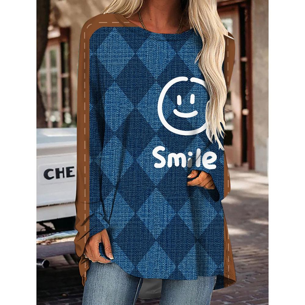 Women's Striped Leopard T-Shirt Girls Party Clothing Loose Autumn Winter Long T-Shirt Tops Tees