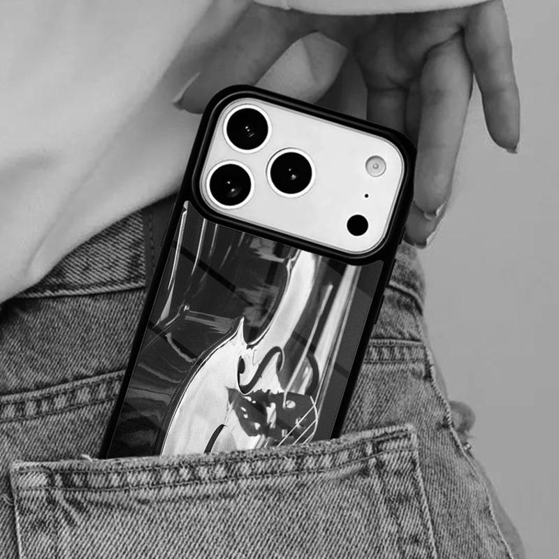 Elegant Wooden Violins Bow Sheet Music Phone Case for iPhone 16e 15 14 13 12 17 Pro Max Plus Air 17pro Cover Coque