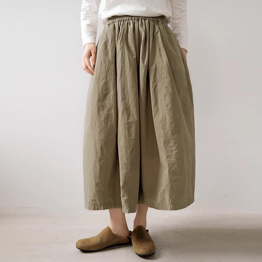 

Юбка из пима-хлопка на резинке для трех сезонов Large хаки