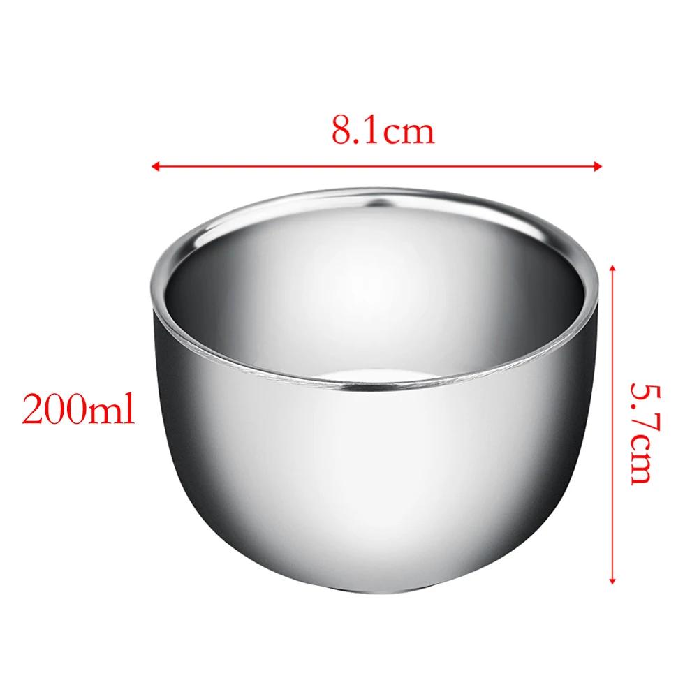 Double Layer Stainless Steel Cup Thicken Durable Coffee Milk Mugs Heat Insulation Unbreakable Multi-function for Wet Shave
