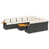VidaXL Salon de Jardin avec Coussins 11 pcs, Canapés de Terrasse, Ensemble de Meubles de Patio, Mobilier d'Extérieur, Noir 3259585