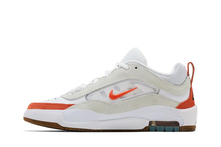 Męskie Trampki Nike SB Air Max Ishod Wair Białe Pomarańczowe Guma Białe/Pomarańczowe-Szczytowa Biel-Czarne-Guma Jasnobrązowe