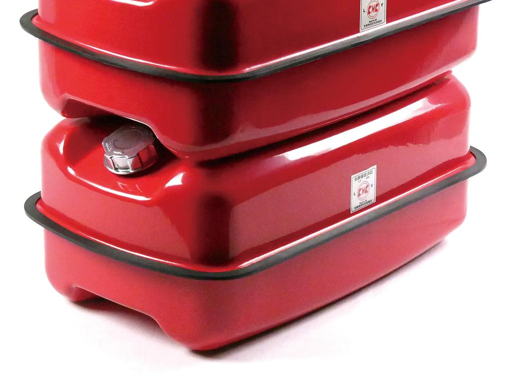 Emerson 5L Portable Gasoline Can with Extendable Steel Fire Service Law Compliant EM-126 Nozzle, 0.8mm Plate,