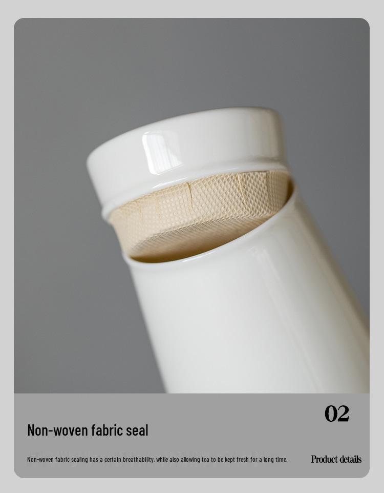 High-End White Porcelain Tea Storage Canister - Exquisite, Sealed, Portable Small Container 