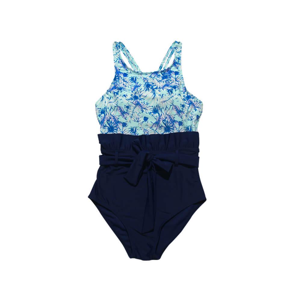 Floral Sexy Triangle One-Piece Swimsuit for Hot Spring and Seaside Vacation